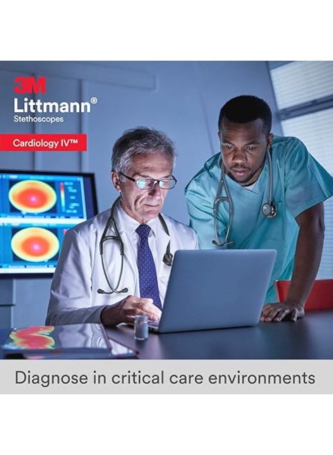 ليتمان 3 ام من ليتمان سماعة طبيب تشخيصية من كارديولوجي، قطعة صدر بلمسة نهائية سوداء، انبوب اسود، جذع احمر وسماعة راس سوداء، 27 انش، 6200 - Image 5